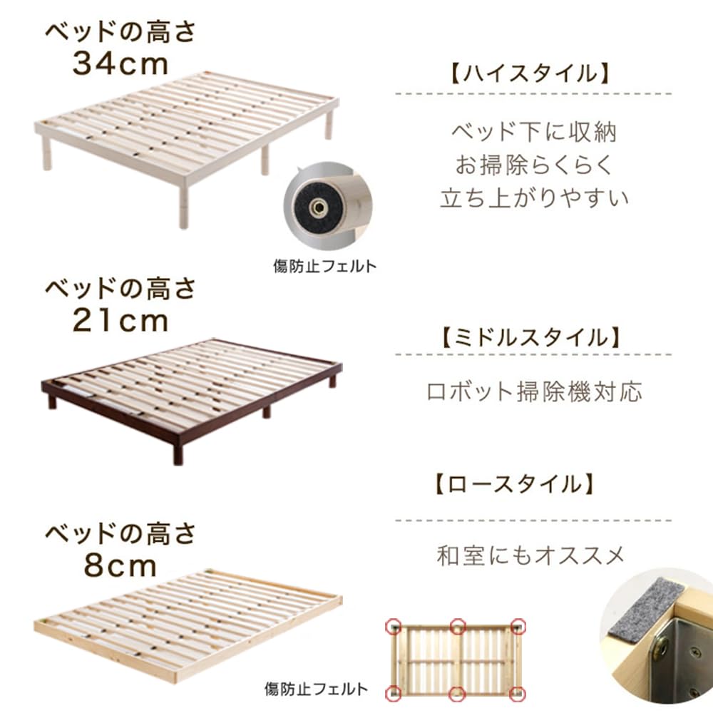 Amazon｜タンスのゲン ベッド シングル 【頑丈設計！耐荷重400kg